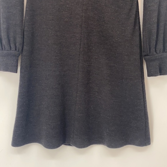DVF Womens Charcoal Gray Long Sleeve100% Wool Fit & Flare Dress Size 4 - Picture 4 of 15
